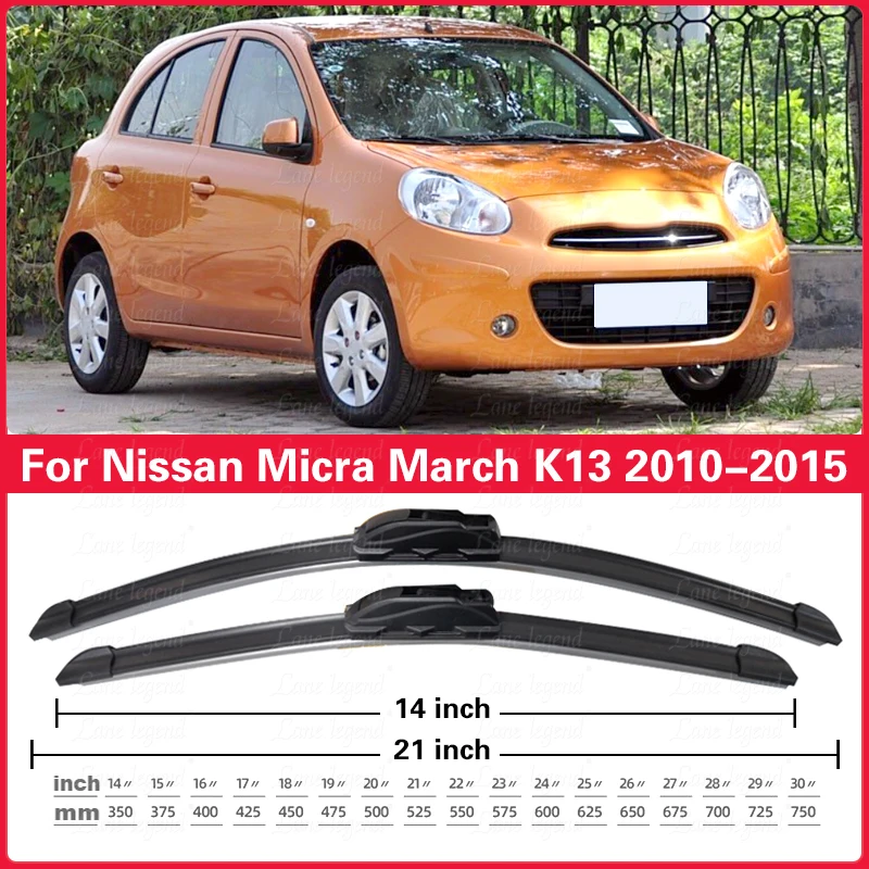 

Car Wiper Blades For Nissan Micra March K13 2010 - 2015 Cleaning Windscreen Windshield Windows Brushes Accessories 21"+14"+12"