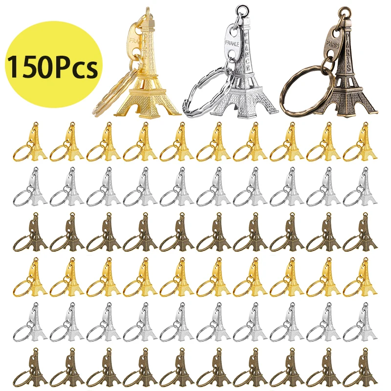 

150Pcs Keyring Eiffel Tower Key Chain Keychain Pendant Decorations