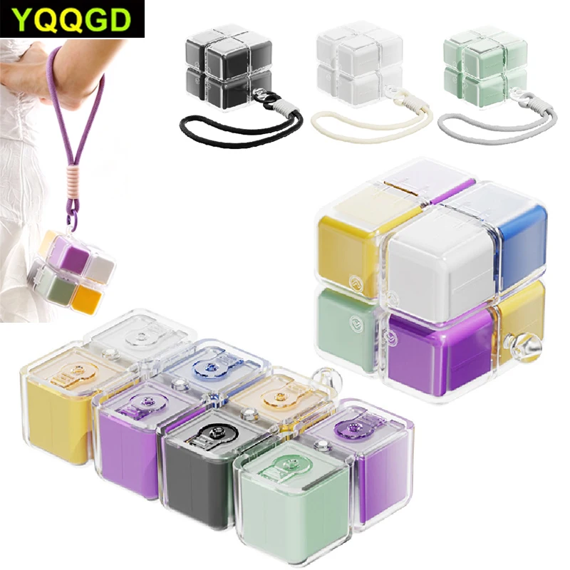 1PCS Weekly Pill Organizer with Lanyard 8 Compartments,7-Day Portable Pill Case, Detachable Multi-Color Storage Boxes for Travel