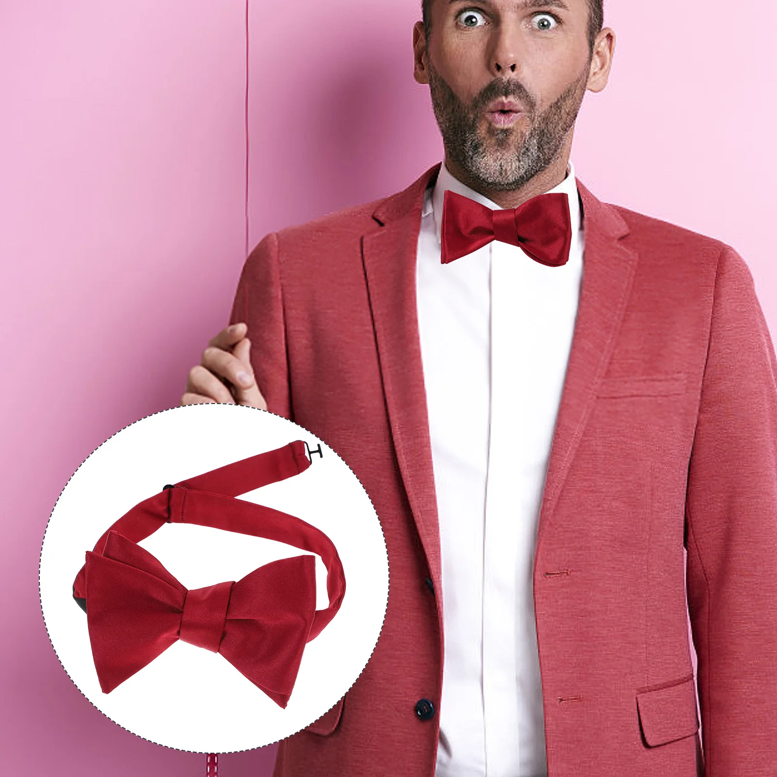 

Receive Flowers Business Formal Dress Bow Tie Man Ties Men Polyester Yarn Mens Red