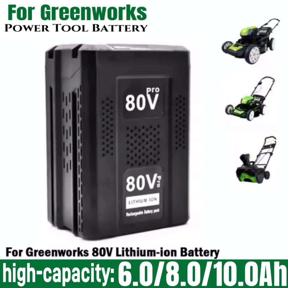 

For Greenworks 80V Replacement Rechargeable Battery 6.0Ah Lithium Ion Battery for GBA80200 GBA80250 GBA80400 GBA80250
