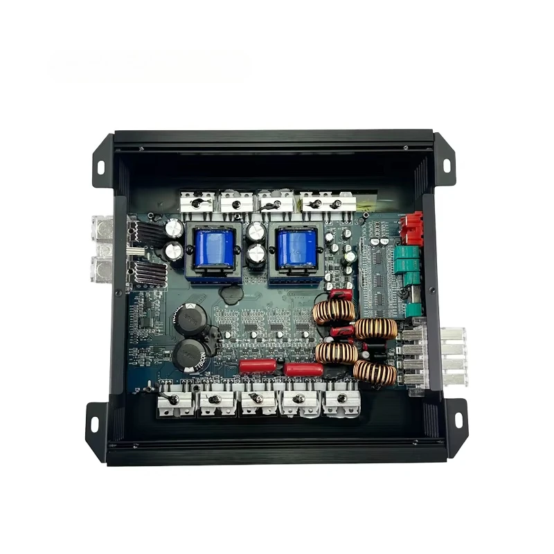 RMS Power 500W*4@ 1Ω/ 340W*4@ 2Ω/200W*4@ 4Ω Car Audio Modification D-class High-power 4 Channel Digital aluminum Car Amplifier