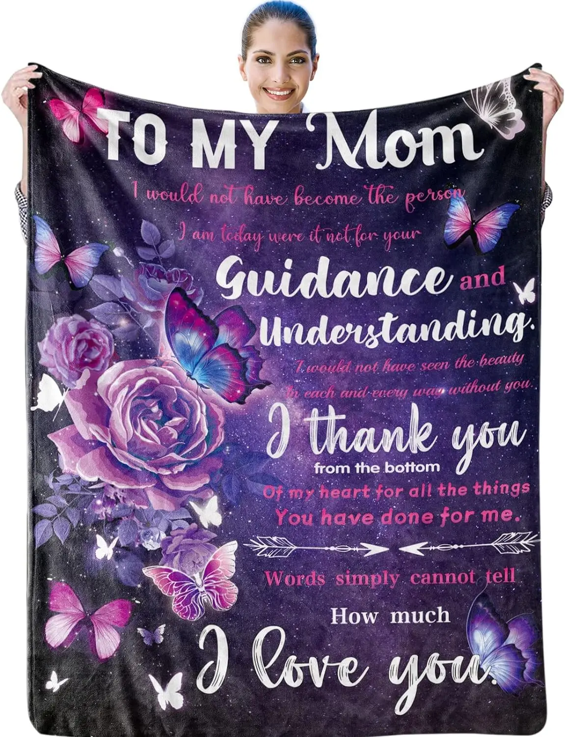 

Mother's birthday gift, polar lining blanket, daughter's gift to son, warm blanket, mother's gift, eldest mother's gift, purple