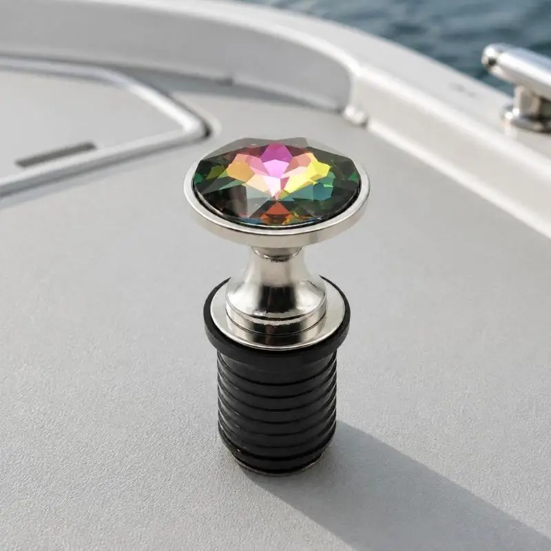 1Inch Expandable Metal Marine Drain Closure with Hand-Tightened Rubber Body