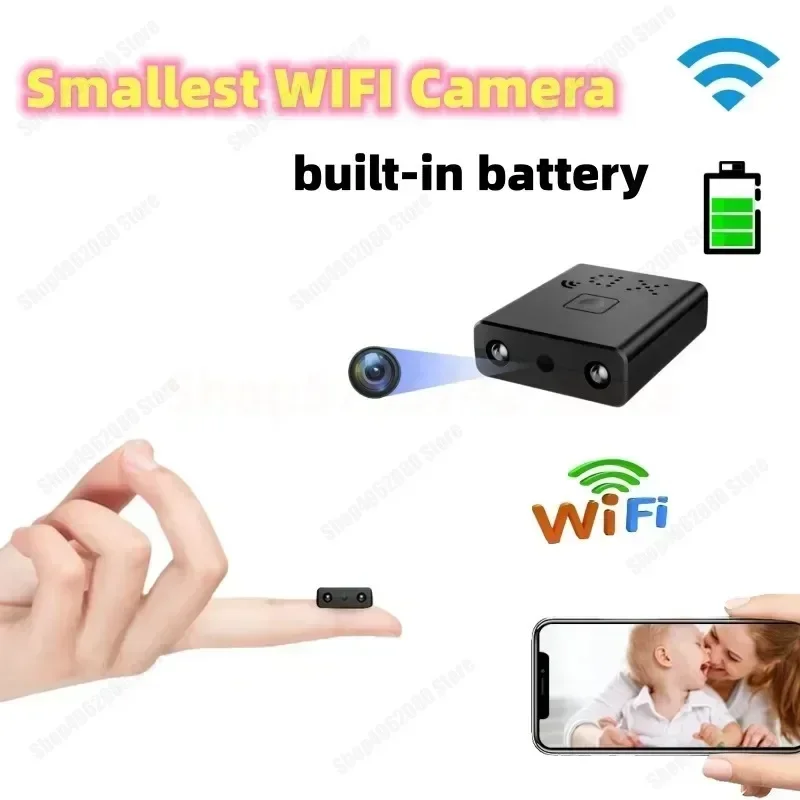 Smallest Mini Camera WIFI 1080P HD IR Night Vision Body Cam Built-in Battery IP Remote Monitoring Camcorders Invisible Espia Cam