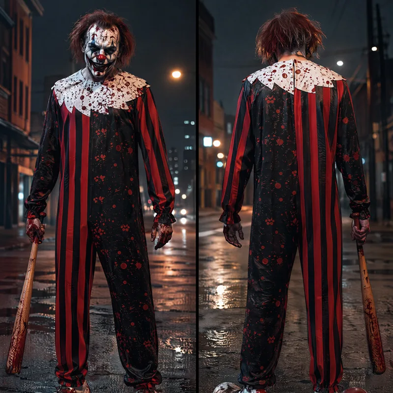 Halloween Horror Nightmare Clown Breaking Soul Clown cosplay, movie black and white clown costume, stage performance costume, ne view 4