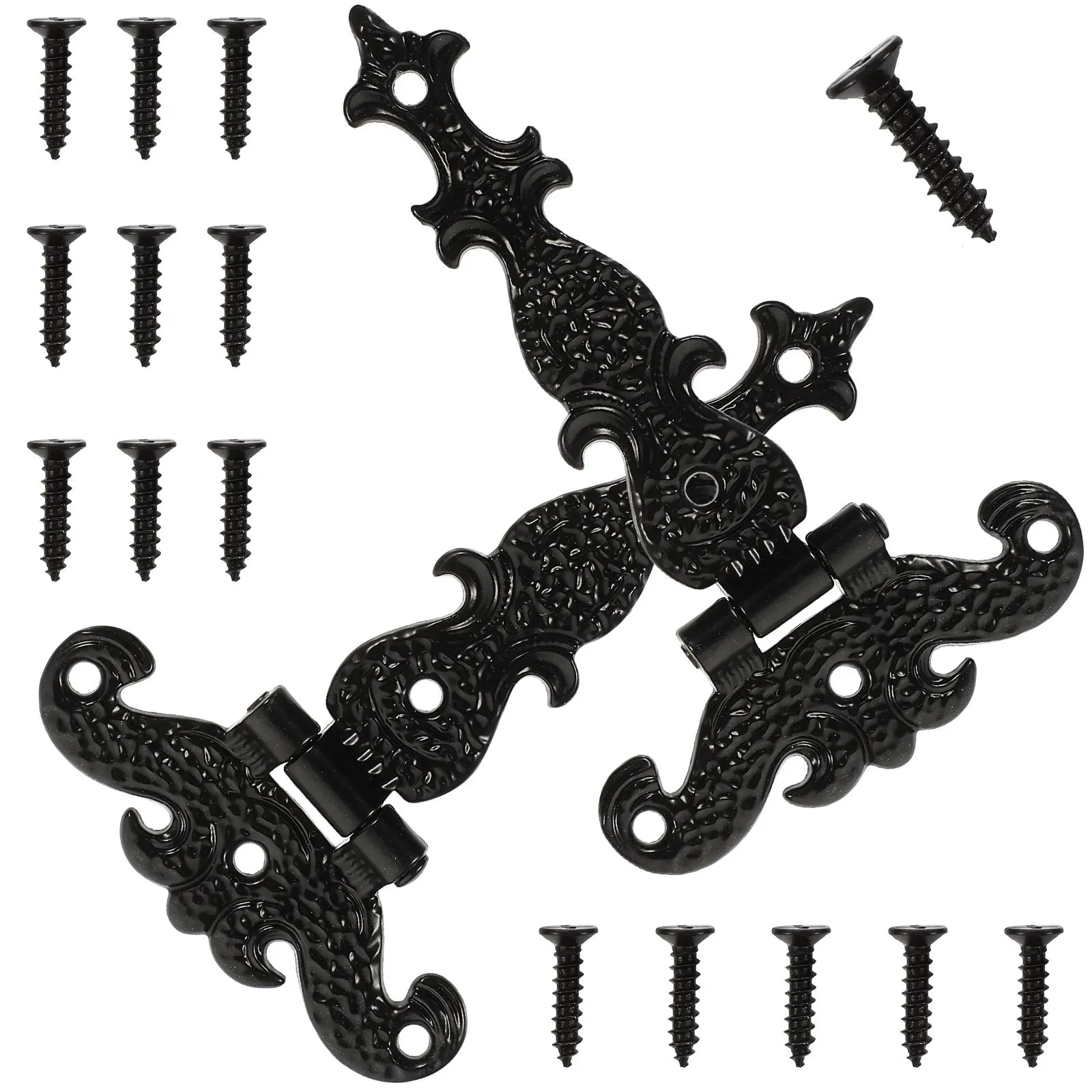 

2Pcs Iron Shed Hinges Heavy Duty Retro Style Gate Hinges for Wooden Doors Fences Rv Countertops DIY Projects Stable 8 Hole