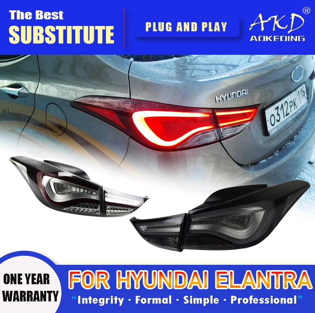 

AKD Tail Lamp for Hyundai Elantra LED Tail Light 2012-2016 Elantra Rear Fog Brake Turn Signal Automotive Accessories