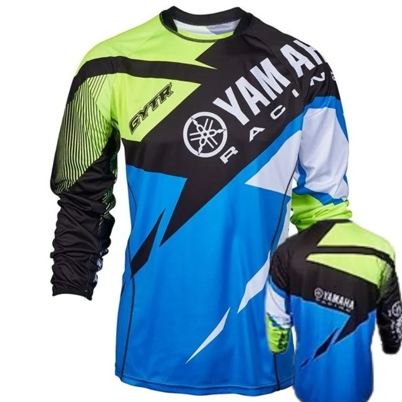 

Summer 2026 Yamaha Printed Long Sleved Blue T-shirt, Men and Women Fashionable and Casual Sunscreen Cycling Motorcycle T-shirt