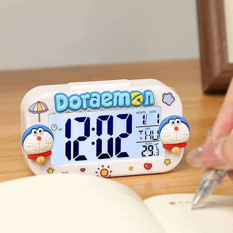 Cartoon Doraemon Alarm Clock Ornaments for Man Women Cute Bedside Clock Kids Mini Alarm Accessories Anime Peripheral Gifts Toys