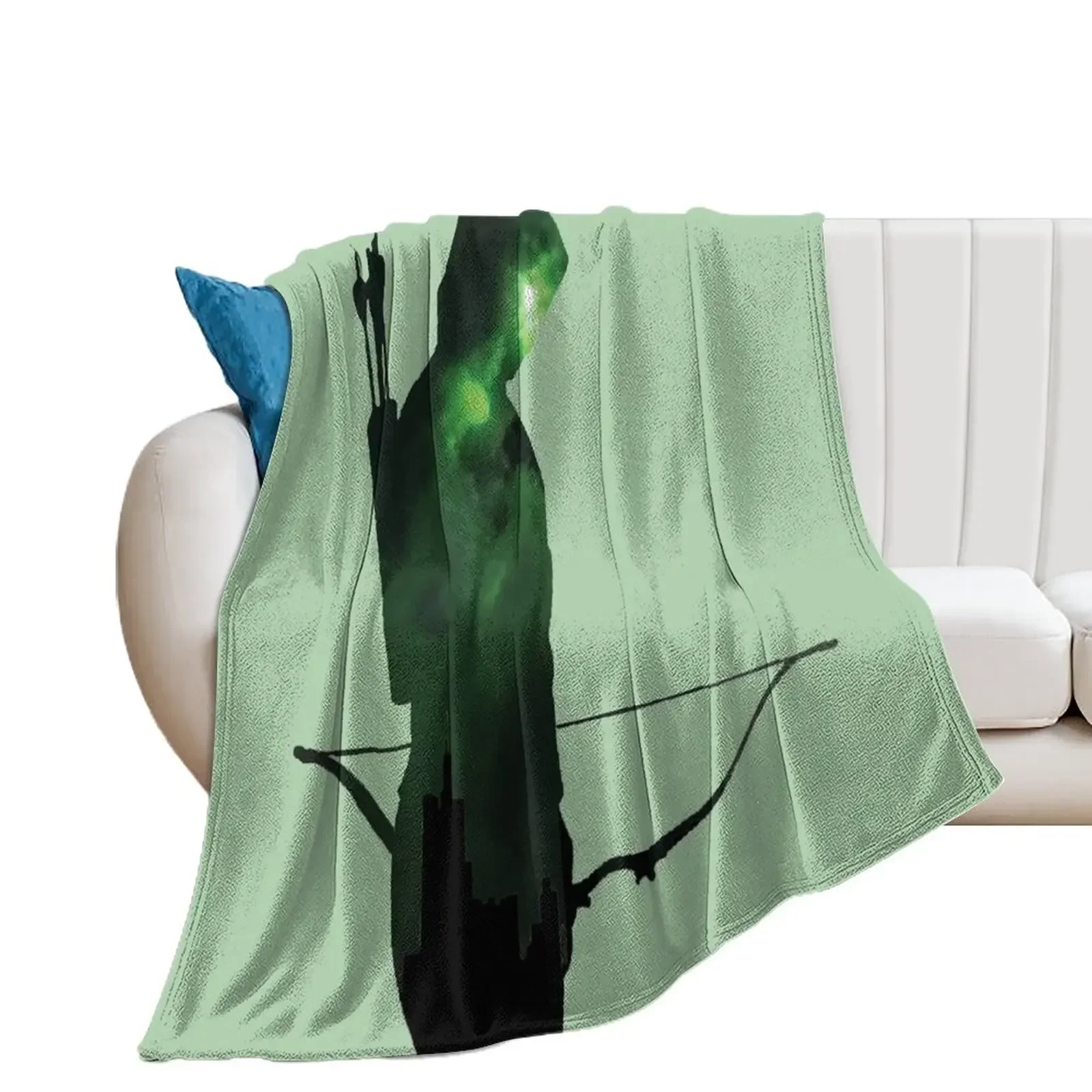 

Green Arrow Silhouette Throw Blanket Cute Shaggy Blankets