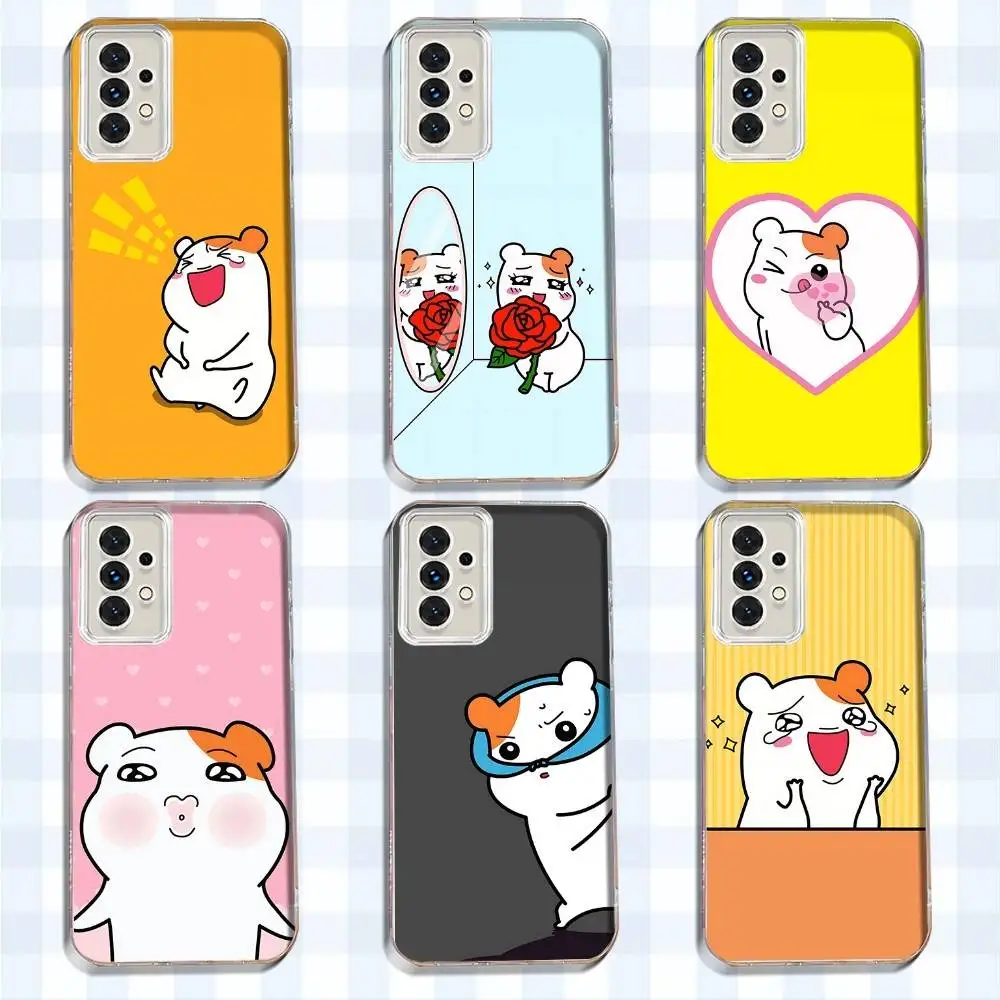 

Cute O-Oruchuban Ebichu Phone Case For Samsung S24,30,21,22,23,20 FE,lite,PIus,Ultra,5G,Note,9,10 Transparent Cover
