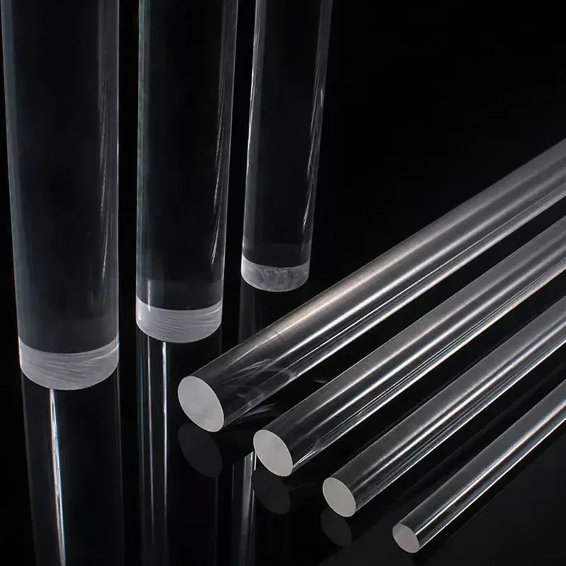 อะคริลิคใสพลาสติก Plexiglass Solid Rod PMMA รอบบาร์แก้วอินทรีย์ Rod DIY Craft สถาปัตยกรรมชุดวัสดุ