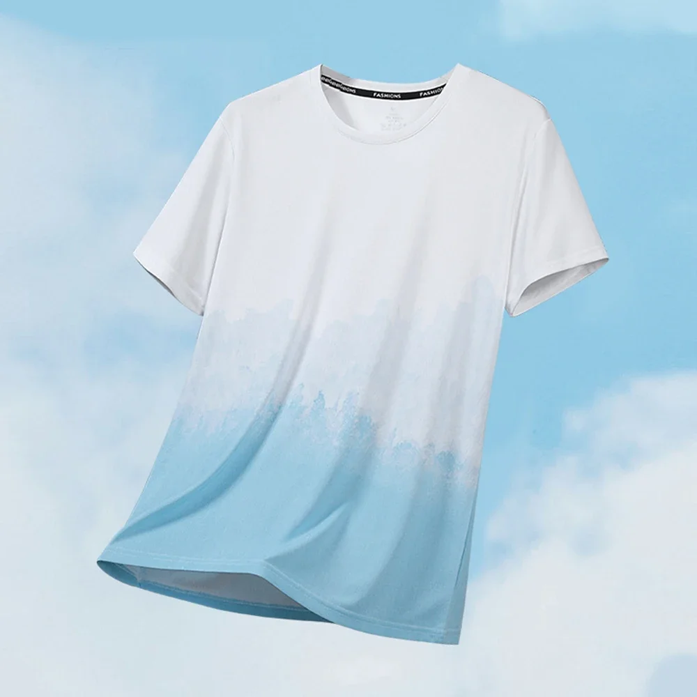 الرجال تي شيرتات رياضية موضة التدرج Harajuku التجفيف السريع قصيرة الأكمام الصيف بلايز فضفاضة غير رسمية تشغيل ملابس رياضية ملابس للرجال #2