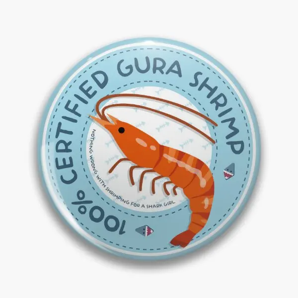 Gura Shrimp Seal Of Approval  Soft Button Pin Collar Cartoon Hat Fashion Creative Clothes Funny Metal Lover Brooch Jewelry Cute