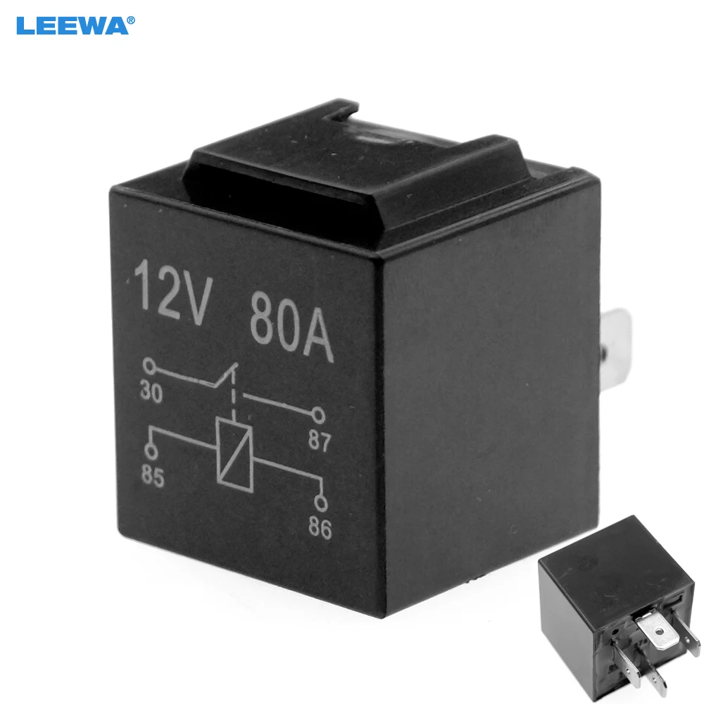 

LEEWA DC12V 80A 4-контактный 2-Канальный Релейный реле автомобиля, реле сигнала переключения автомобиля, реле # CA5650