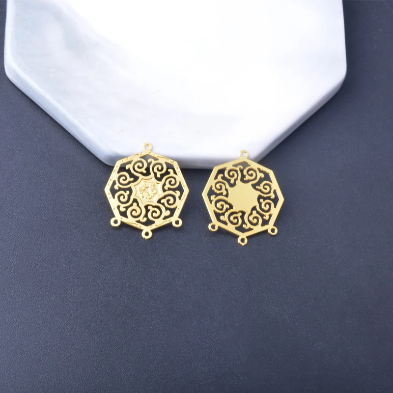 10 Stück Filigran-Schmuckverbinder aus Edelstahl, geometrischer Wassertropfen-Ohranhänger, DIY-Schmuck-Ohrring-Zubehör – Detail 6