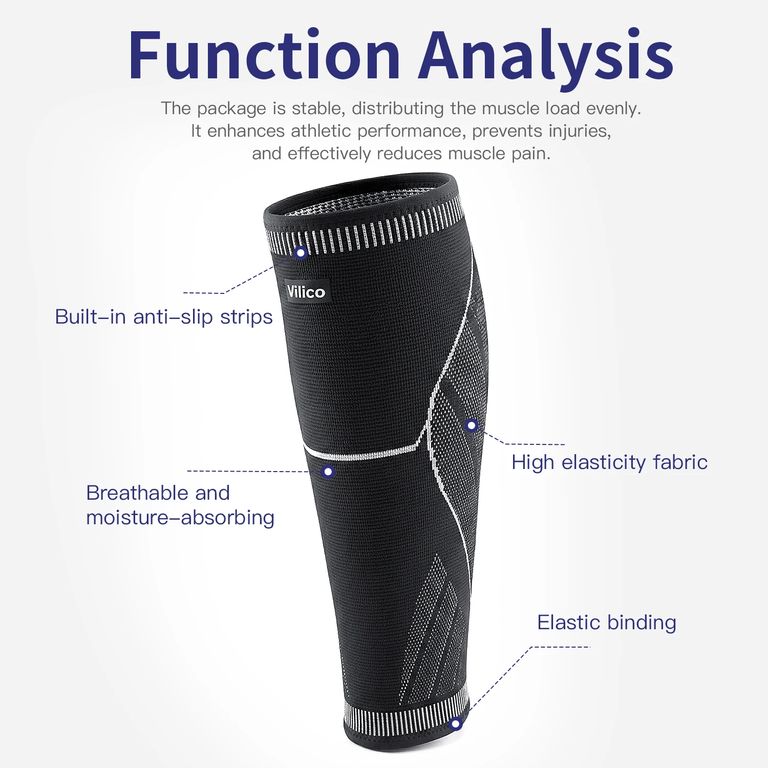 1PC Unisex Running Athletics Compression Sleeves - Leg Calf Shin Splints Elbow Knee Pads for Sports Safety Protection view 3