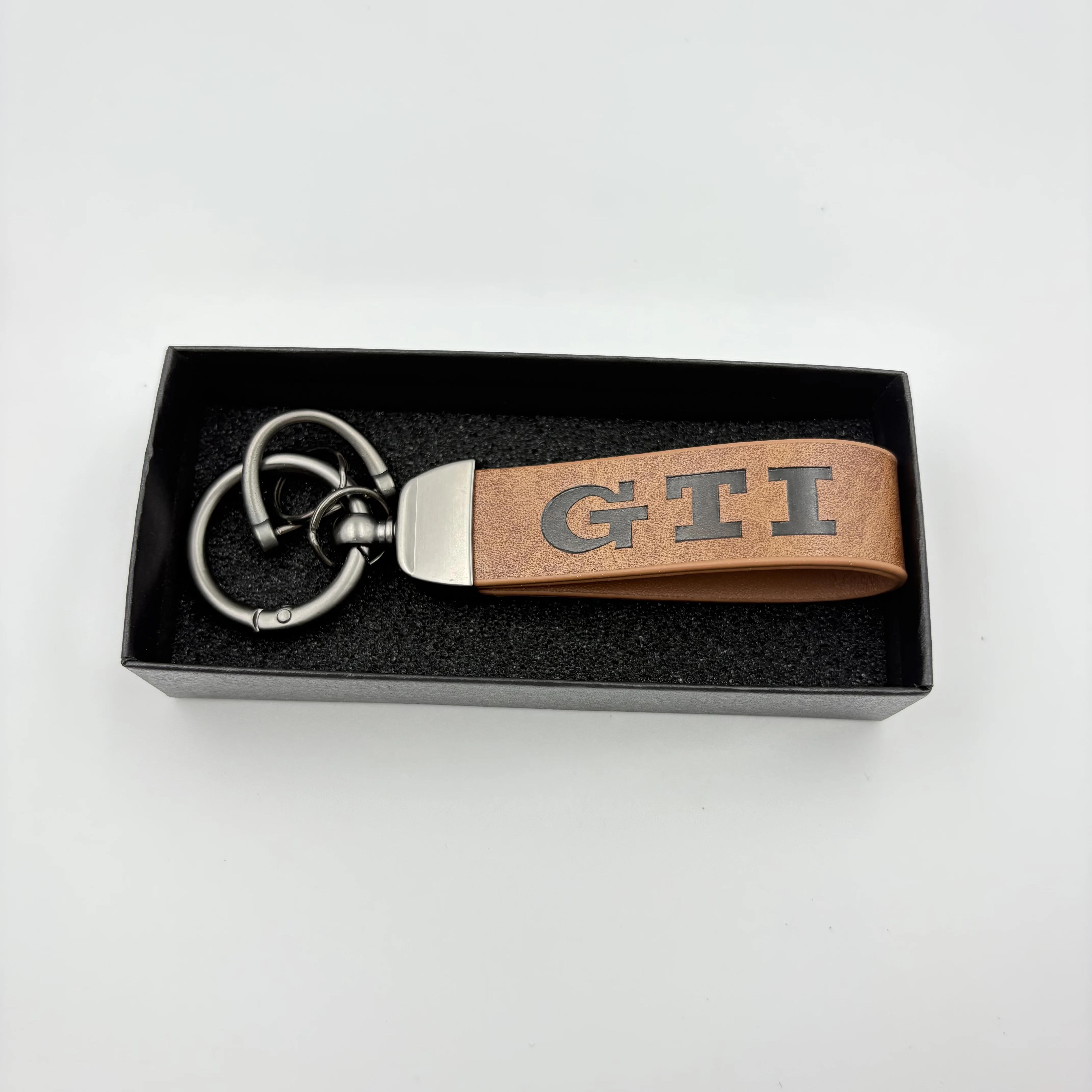 جلد طبيعي المفاتيح سيارة حلقة رئيسية GTI المفاتيح ل Volkswagen VW Golf 4 5 6 7 8 MK4 MK5 MK6 MK7 MK8 جولف gti اكسسوارات السيارات