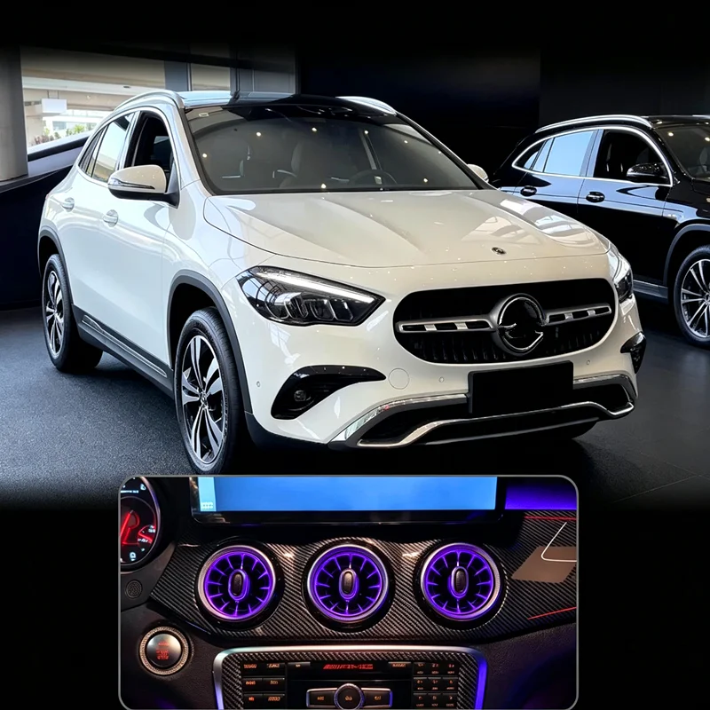 FOr Mercedes-Benz GLA CLA Dashboard Turbine Air Vent Ambient Light, Direct Replace 1:1 OEM Style RGB LED Atmosphere Lamp
