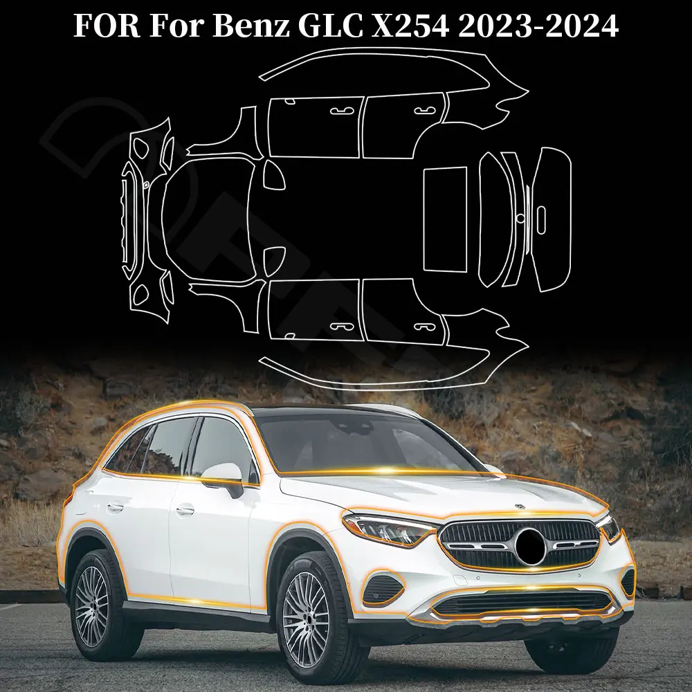

Car Paint Protection Film for Mercedes-Benz GLC X254 Luxury X254 Base 2023 2024 Clear Bra PPF Decal Kit TPU Scratch Accessories