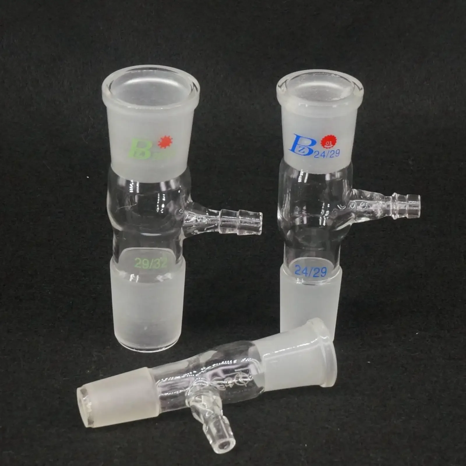 Afbeelding 6: 14/23 19/26 24/29 29/32 Grondgewricht Vrouw naar Man Borosilicaatglas Transfer Gas Adapter Lab