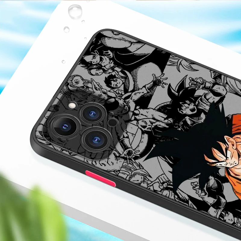 Komische D-Dragon Ball Son Goku Frosted Doorschijnend Voor Apple Iphone 15 14 13 12 11 Xs Xr X 8 7 Se Pro Max Plus Mini Back