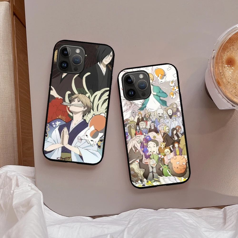 natsume book of friends Anime Phone Case For iPhone 16 15 14 13 12 11 X XR XS 8 Plus Mini Pro Max Soft black Shockproof Cover