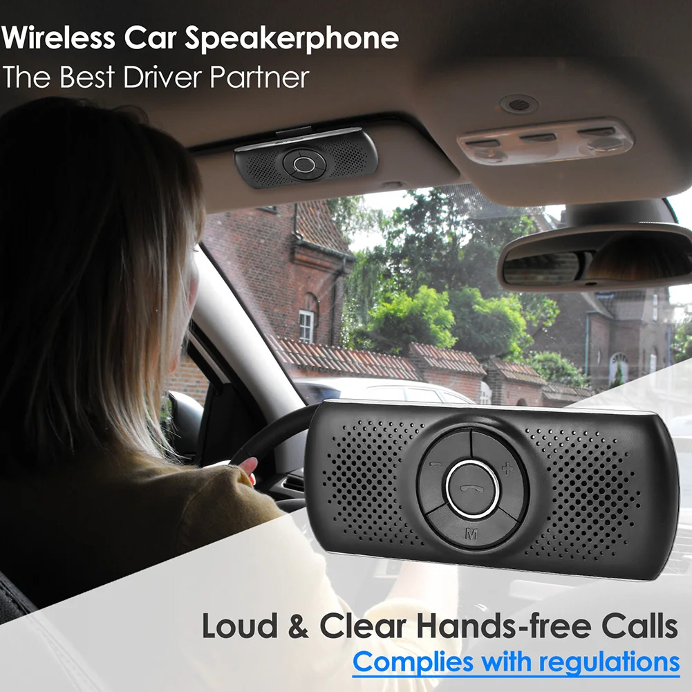 

Wireless Bluetooth Car Kit Handsfree Speakerphone Sun Visor Speaker For Phone Auto Bluetooth Audio for Phone Smartphones