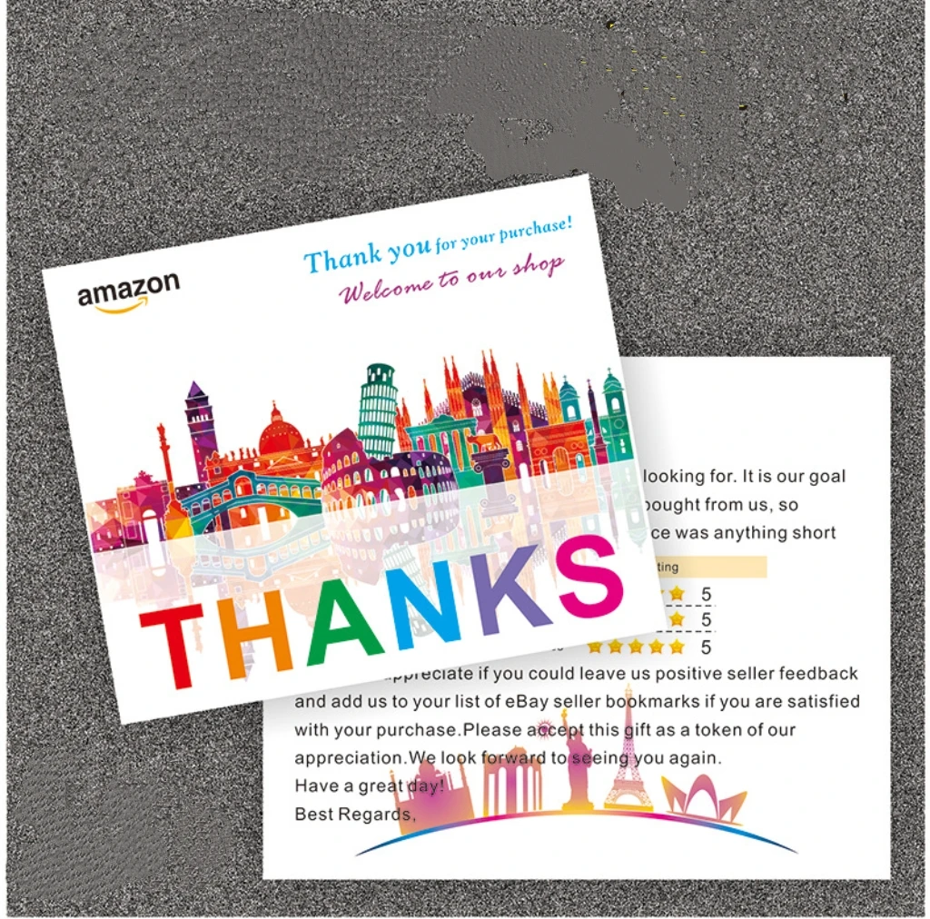 Customized Glossy Paper Thank You Gift Cards Printing Color Business Invitation Card for Holiday Any Sizes