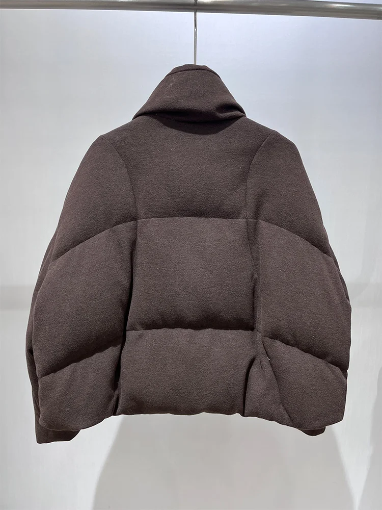 Mulheres inverno cashmere lã jaquetas lã natural ganso para baixo jaqueta grossa parkas feminino outwear puffer jaquetas