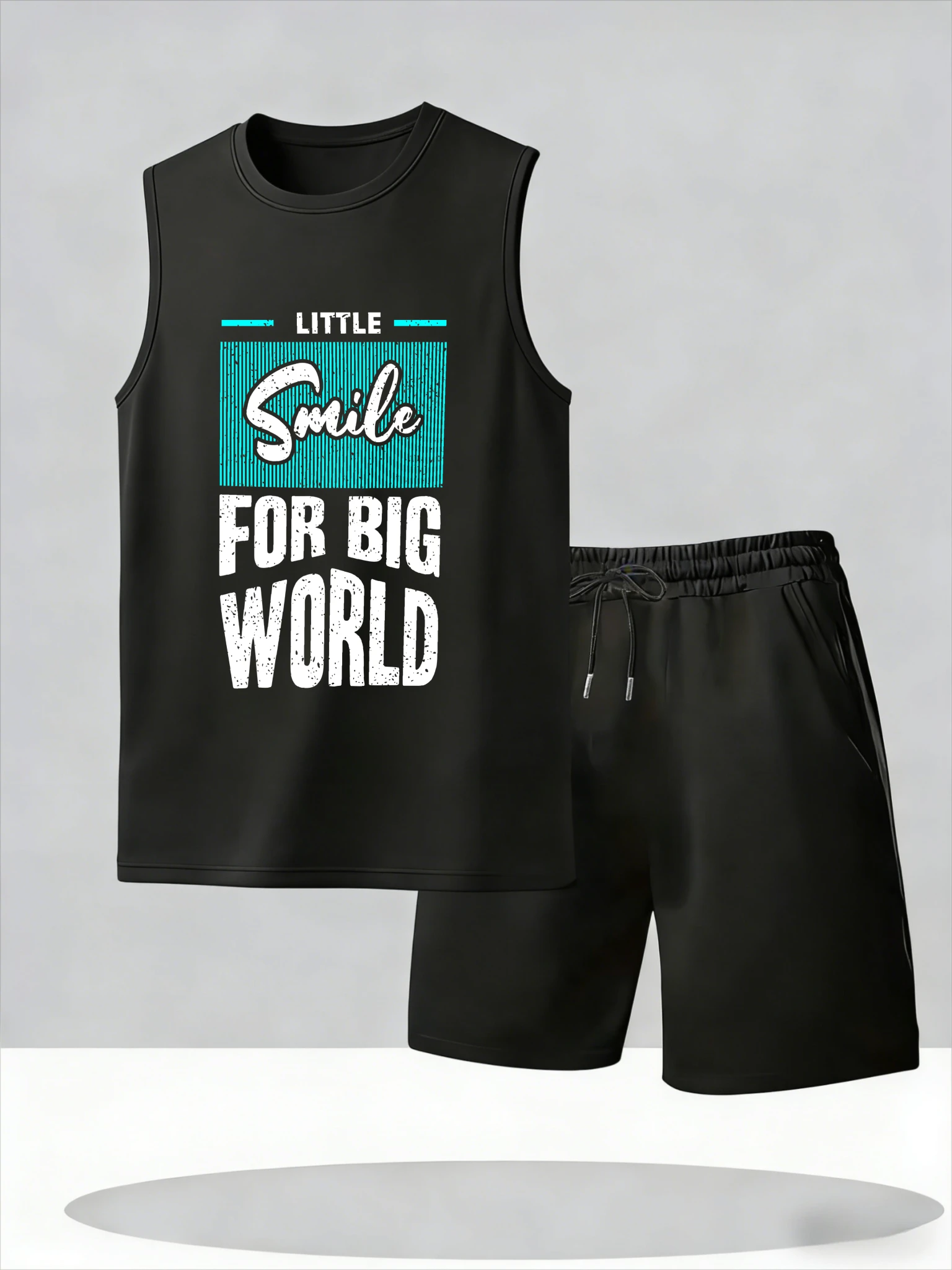 

Men's Tank Top Sets 2026 Summer Thin Quick Dry beach Breathable crewneck 2 piece set outfits two piece seaside oversize sports