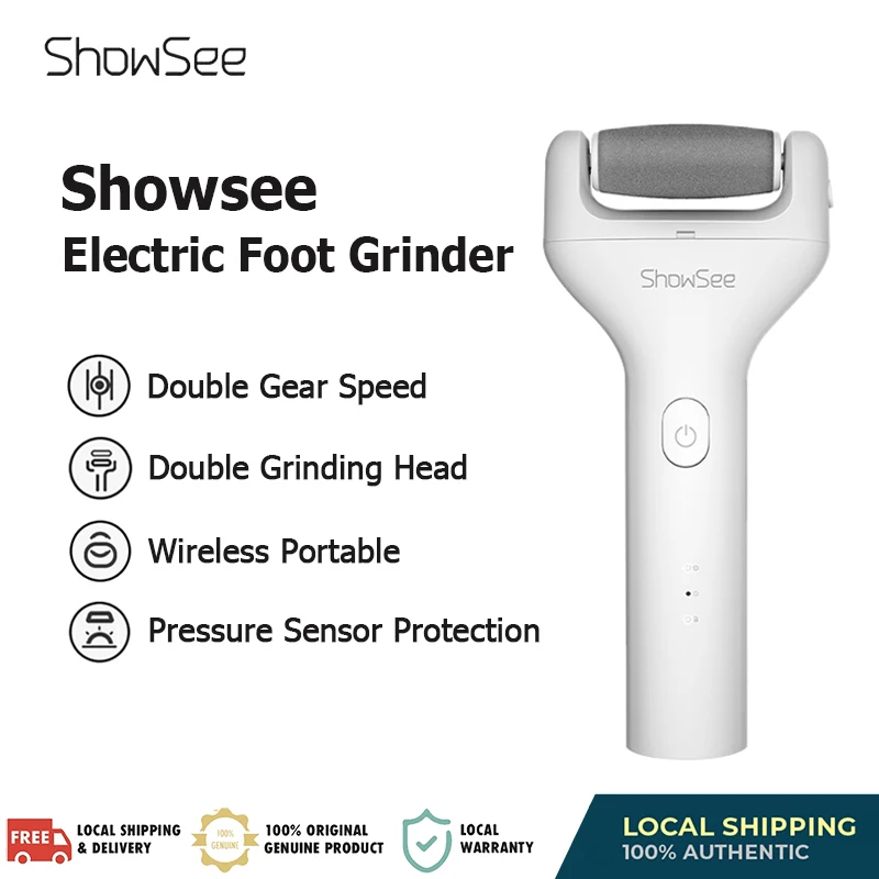 

Showsee Electric Foot File Pedicure Dead Skin Remover B1-W Skin Care Callus Remover 600mAh Electric Feet File Grinder