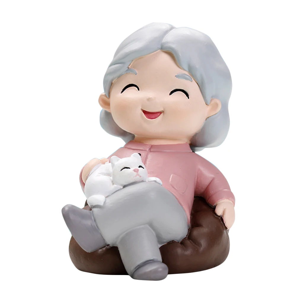 

Resin Grandma Small Desktop Statue For Home Bedroom Decor Wedding Anniversary Gift Elderly Couple Present Cake Ornament