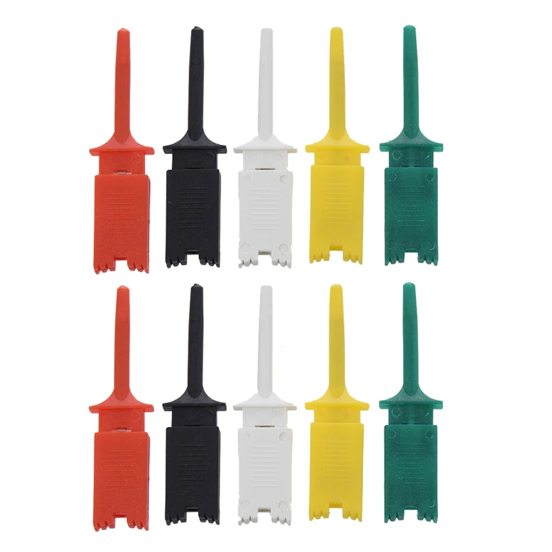 10PCS Test Hook SMD IC 5 Colors Clip Grabbers Test Probe For Electronic Testing Grabber Crocodile Clip Hook Test Clip