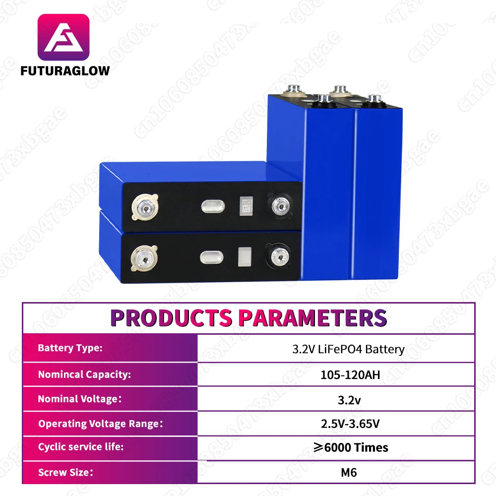 Lifepo4 120AH 3.2V GradeA Lithium Iron Phosphate Batteri DIY 12V 24V Cell Pack For RV EV Solar Camping Yacht Home Energy Storage