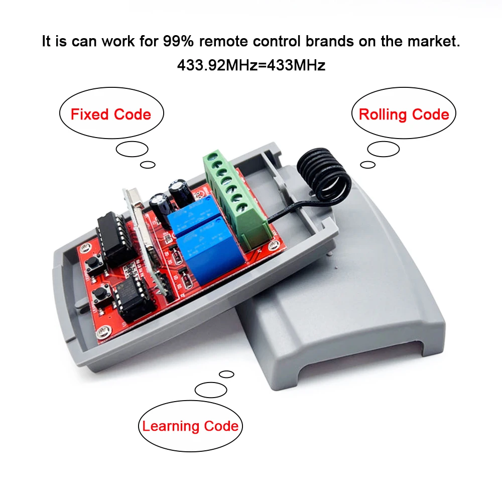 ERREKA LUNA 2 3 RESON 1 2 3 4 Garage Door Opener Remote Control Receiver 433.92MHz Gate Opening System ERREKA Receiver 12V-24V