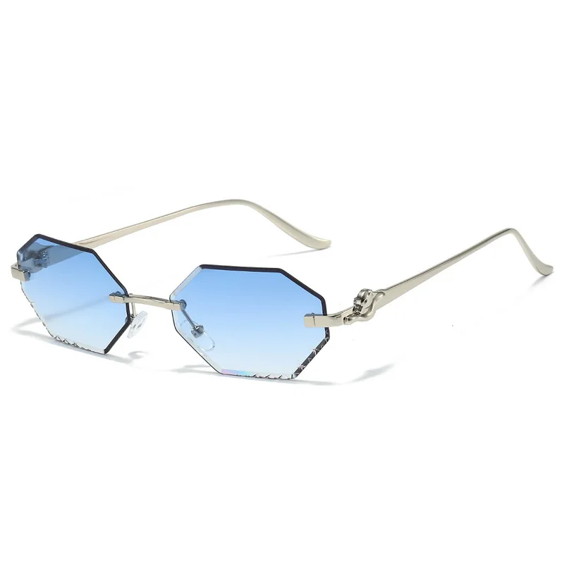 Irregular-shaped frameless decorative glasses for men and women, suitable for travel and leisure. Sun glasses