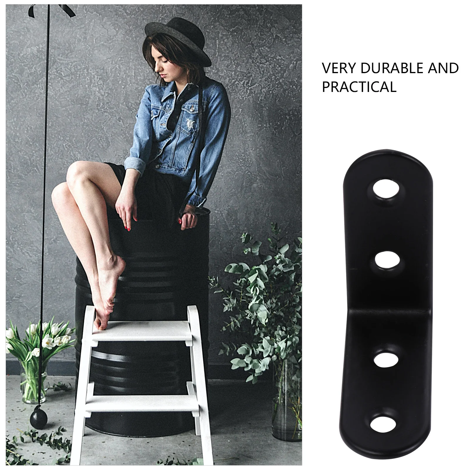 

20pcs Stainless Steel Corner Bracket Heavy Duty Fixing Fittings Black For Furniture Reinforcement Diy Home Repair Corner Angle