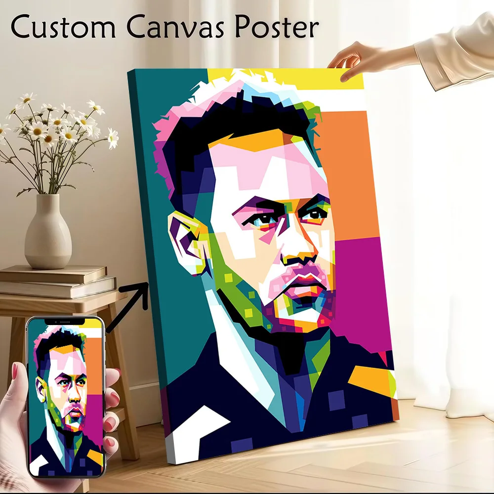 Neymar Junior Canvas Poster Customizable Pictures Wall Art Canvas Painting for Aesthetic Decoration Living Room Home Decorations
