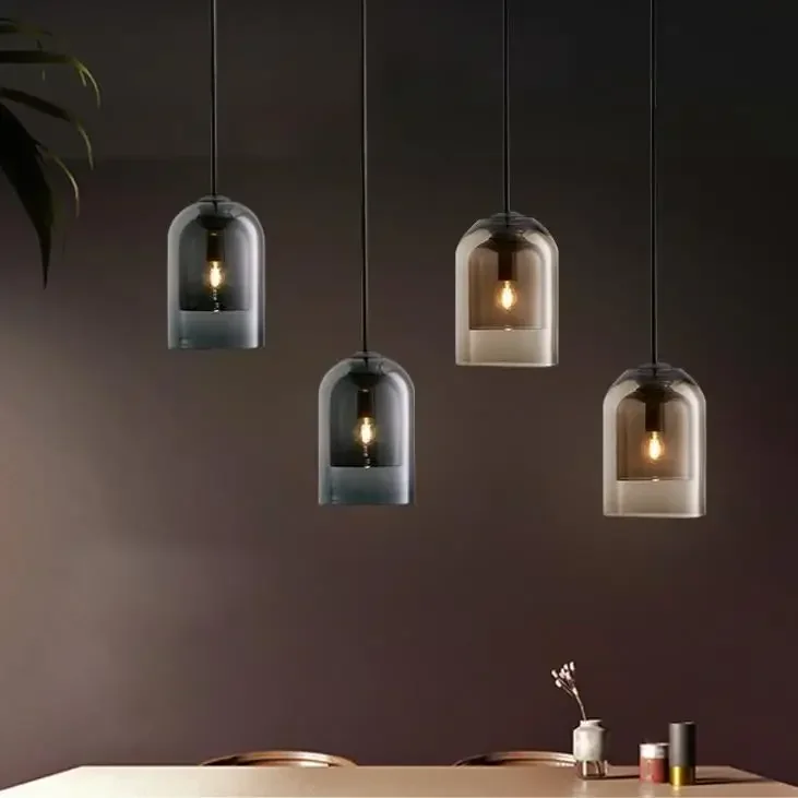 

Nordic Minimalist Bedside Pendant Lights Creative Dining Room Bar Counter Cafe Restaurant Ins Style Glass Light Fixtures