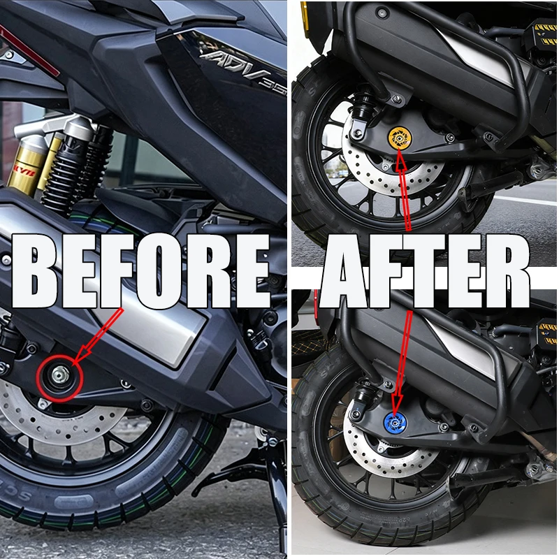 For Honda Adv350 Forza350/250 Nss350 Modified Rear Axle Decorative Ring Rear Axle Metal Cover Aluminum Alloy Rotating Cover