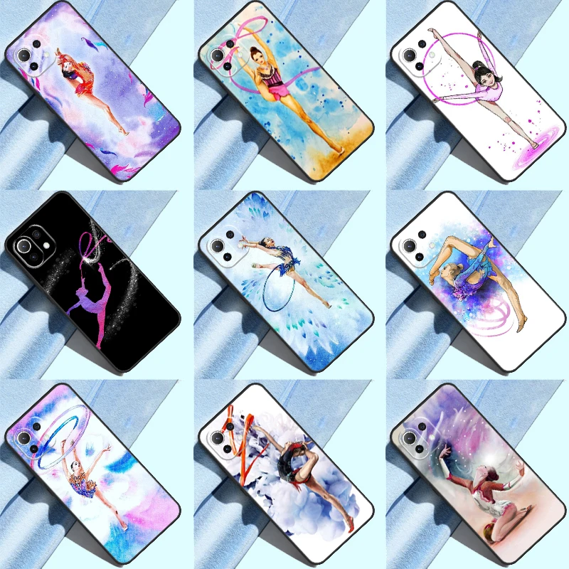 Gymnastics Oil Painting Case For POCO X3 Pro F4 GT M5 M4 F3 Cover For Xiaomi 12S Ultra 12 11 T Pro Mi 11 Lite