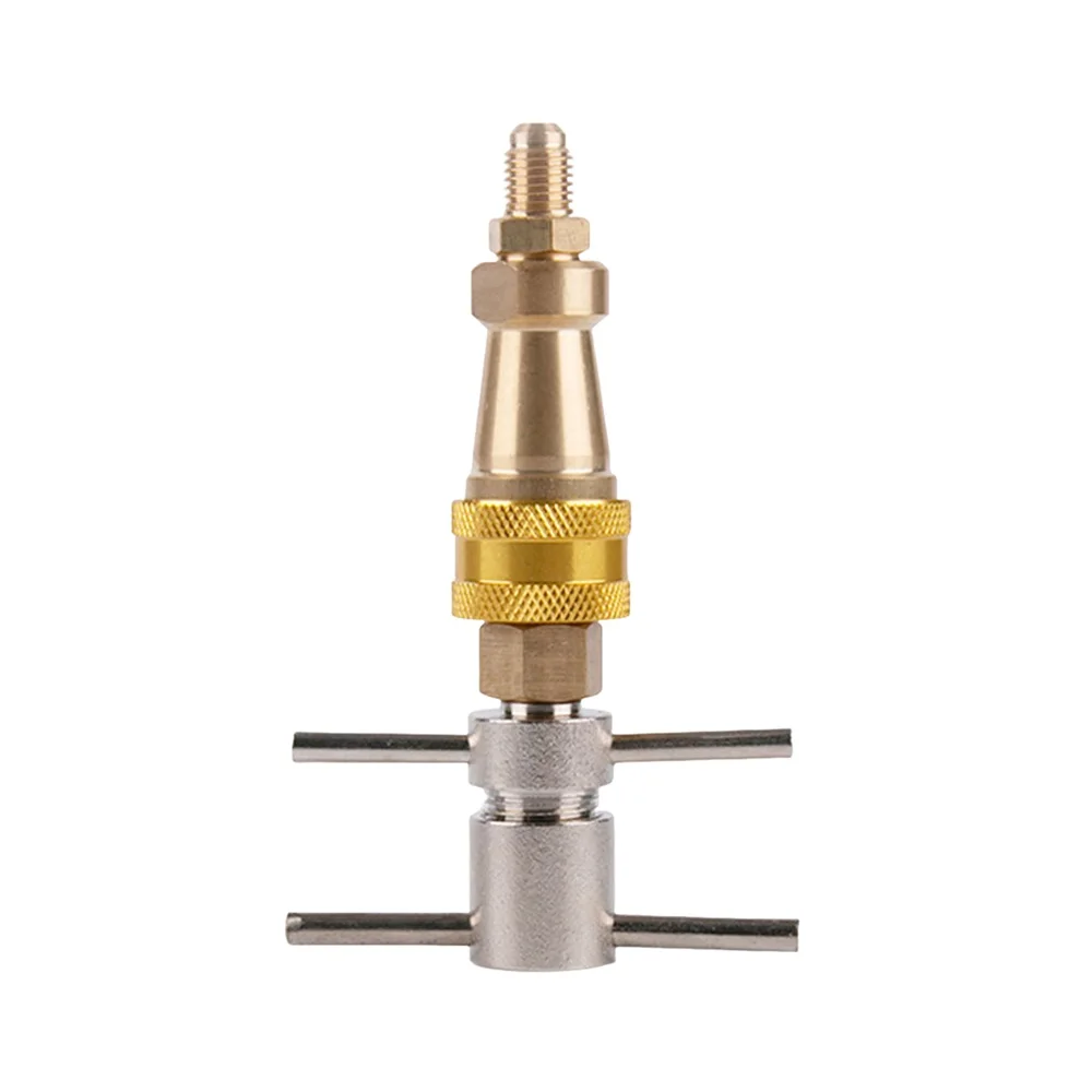 Brass Refrigerator Filling Quick Connector Tool 1/4 Inch Refrigerator Cleaning and Unblocking Pipeline Quick Connector