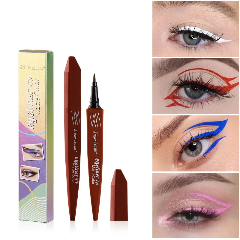 8 Kleuren Zwarte Vloeibare Eyeliner Waterdichte Eyeliner Potlood Langdurige Vloeibare Eyeliner Pen Snel Droog Geen Bloeiende Cosmetica-Tool