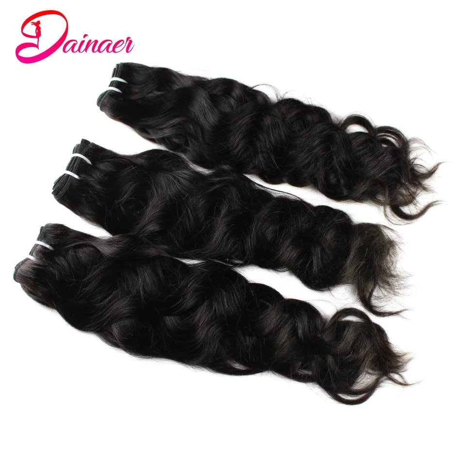 Natural Wave 3 Bundles with 4x4 Lace Closure 100% Unprocessed Virgin Human Hair Bundles with Closure HD Transparent  Free Part