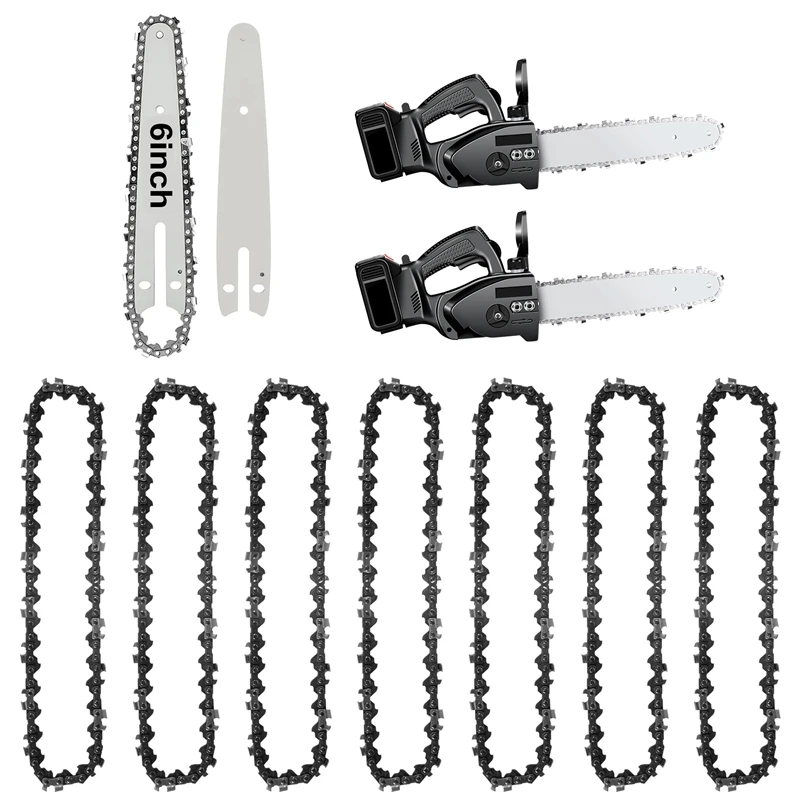 10PCS 6 Inch Sharp Chain And Guide Rail Set For Mini Saw Special Chain Hardware Tool Saw Chain