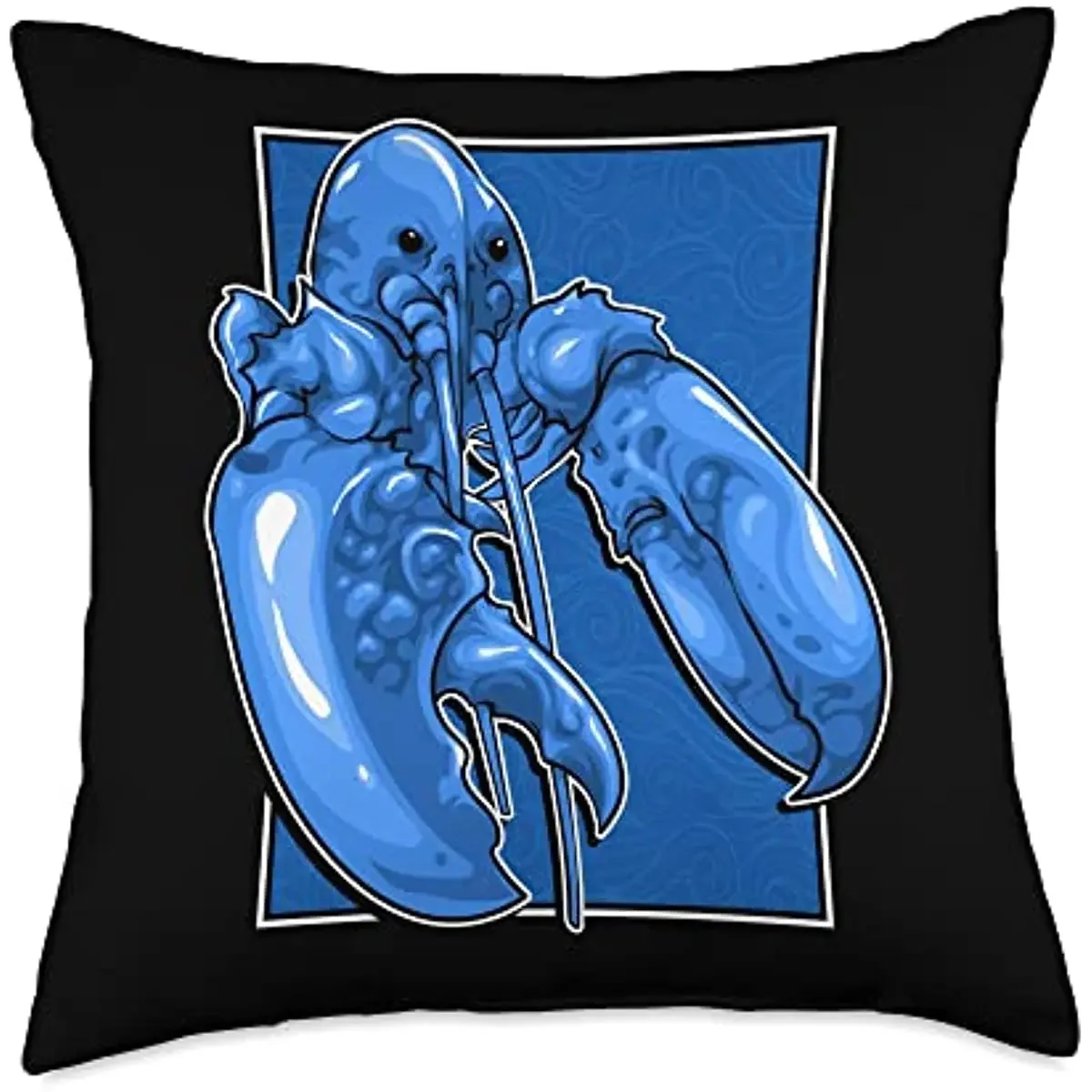 Meme World Funny Jumpscare Lobster Meme Blue Crustacean Throw Pillow Cover