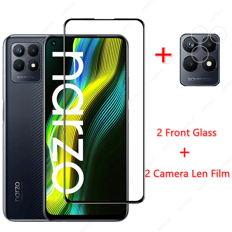 

Glass on Realme Narzo 50 4G Tempered Glass for Realme Narzo 50i 50A 30 5G 30A GT 8 9 Pro C25s Screen Protector Camera Len Film