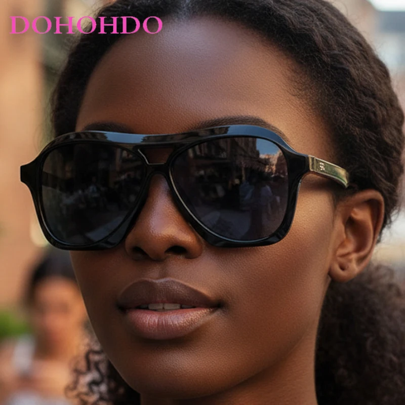 

Vintage Double Bridge Pilot Rivet Women's Sunglasses 2025 Brand Designer Punk Men Shades Outdoor Driving Sunglass Unisex UV400